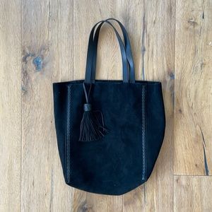 Rebecca Minkoff Black Leather and Suede Tote Bag